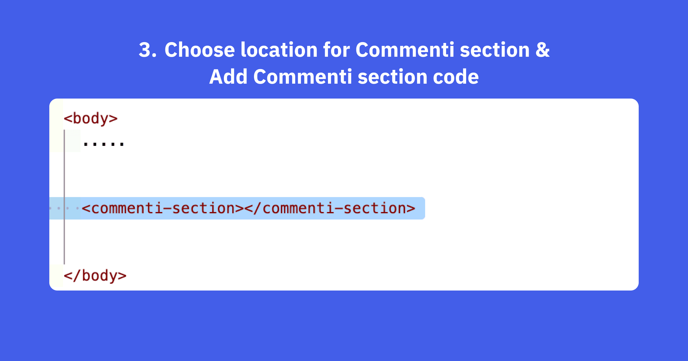 Choose location for Commenti section & Add Commenti section code